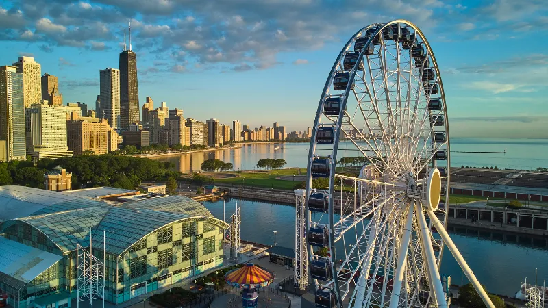 Vista del lago Michigan desde Navy Pier